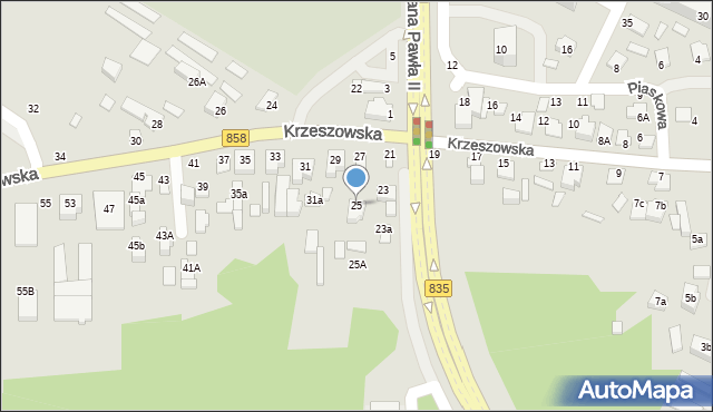 Biłgoraj, Krzeszowska, 25, mapa Biłgoraj