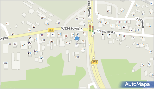 Biłgoraj, Krzeszowska, 25, mapa Biłgoraj