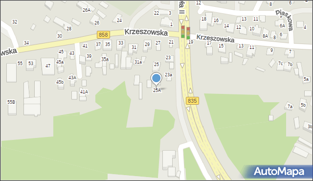 Biłgoraj, Krzeszowska, 25A, mapa Biłgoraj