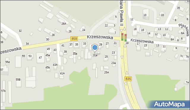 Biłgoraj, Krzeszowska, 31a, mapa Biłgoraj