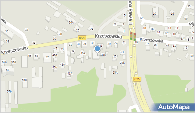 Biłgoraj, Krzeszowska, 31b, mapa Biłgoraj