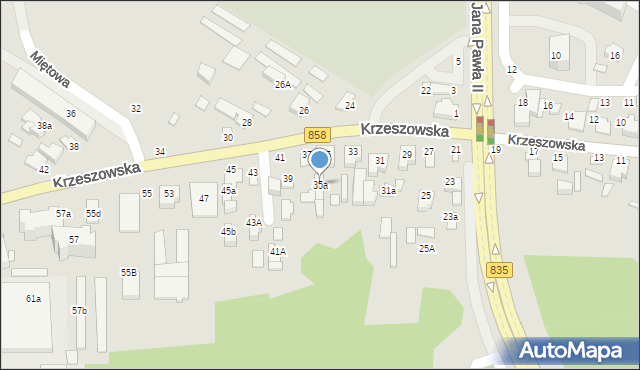Biłgoraj, Krzeszowska, 35a, mapa Biłgoraj