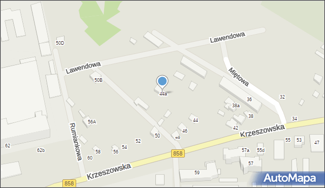 Biłgoraj, Krzeszowska, 44a, mapa Biłgoraj