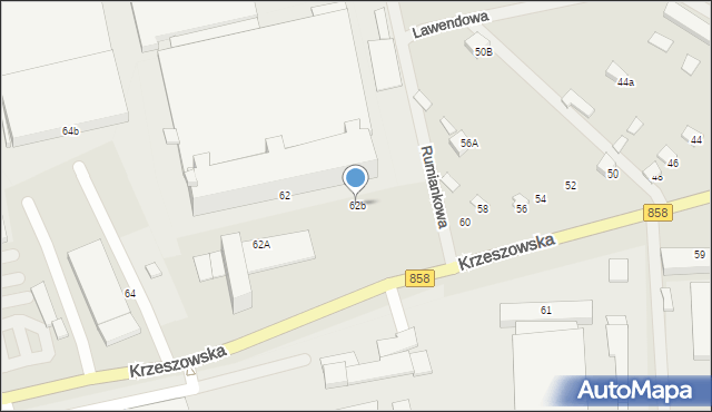 Biłgoraj, Krzeszowska, 62b, mapa Biłgoraj