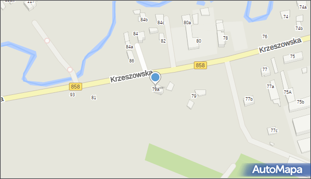 Biłgoraj, Krzeszowska, 79a, mapa Biłgoraj