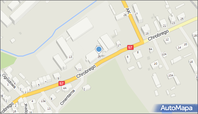 Biskupiec, Króla Bolesława Chrobrego, 15, mapa Biskupiec