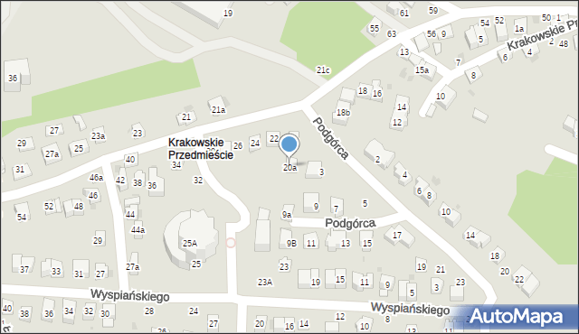 Bochnia, Krakowskie Przedmieście, 20a, mapa Bochni