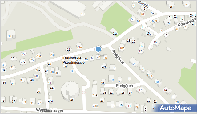 Bochnia, Krakowskie Przedmieście, 22, mapa Bochni