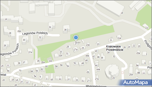 Bochnia, Krakowskie Przedmieście, 27, mapa Bochni