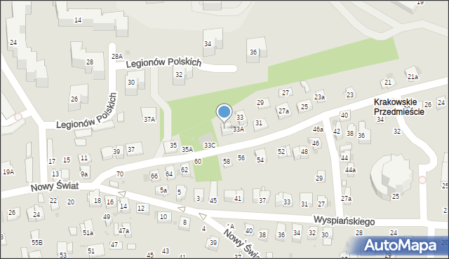 Bochnia, Krakowskie Przedmieście, 33b, mapa Bochni