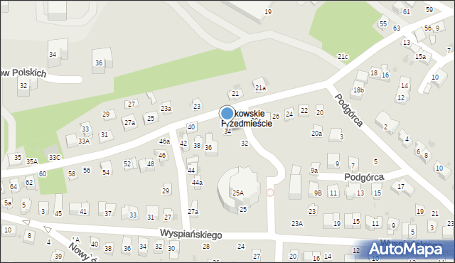 Bochnia, Krakowskie Przedmieście, 34, mapa Bochni