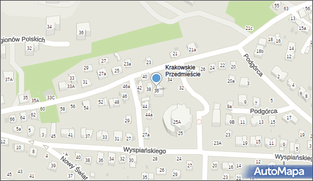 Bochnia, Krakowskie Przedmieście, 36, mapa Bochni