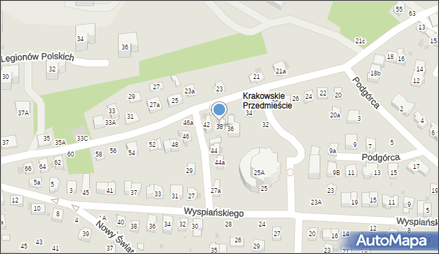 Bochnia, Krakowskie Przedmieście, 38, mapa Bochni