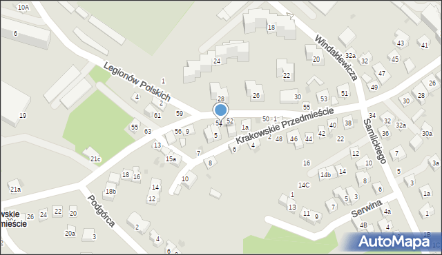 Bochnia, Krakowskie Przedmieście, 3A, mapa Bochni