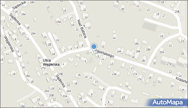 Bochnia, Krasińskiego Zygmunta, 7a, mapa Bochni