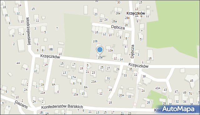 Bochnia, Krzęczków, 10a, mapa Bochni