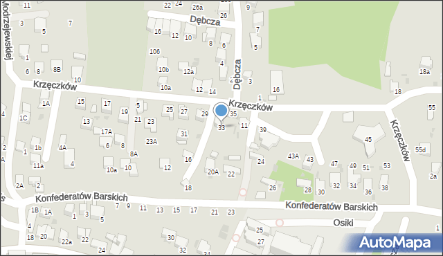 Bochnia, Krzęczków, 33, mapa Bochni