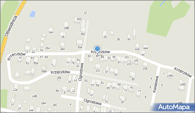 Bochnia, Krzęczków, 87, mapa Bochni