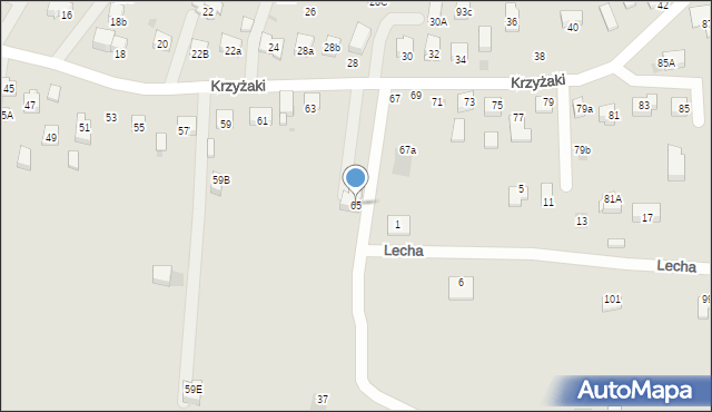 Bochnia, Krzyżaki, 65, mapa Bochni