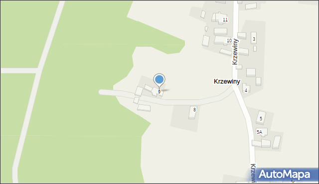 Bogaczów, Krzewiny, 9, mapa Bogaczów