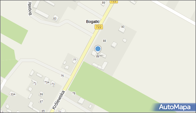 Bogatki, Królewska, 84, mapa Bogatki