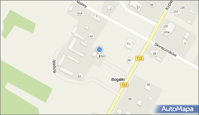 Bogatki, Królewska, 87A, mapa Bogatki