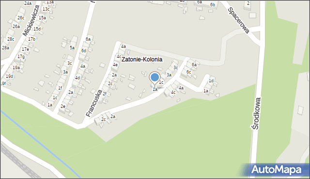 Bogatynia, Kręta, 1a, mapa Bogatynia