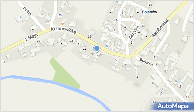 Bojanów, Krzanowicka, 7, mapa Bojanów