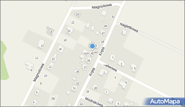 Bolechówko, Kręta, 41, mapa Bolechówko