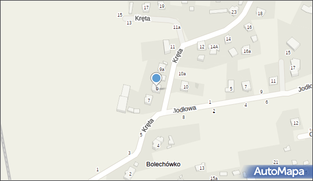 Bolechówko, Kręta, 9, mapa Bolechówko