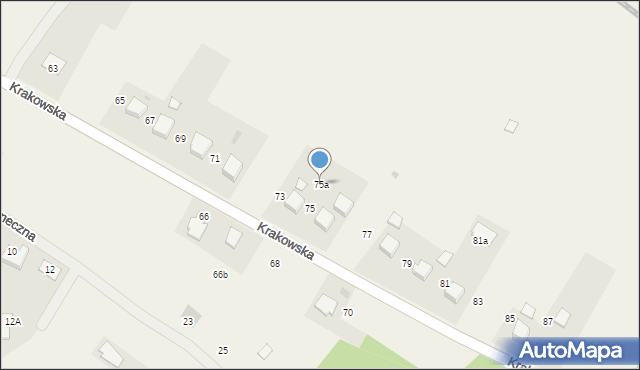 Bolęcin, Krakowska, 75a, mapa Bolęcin