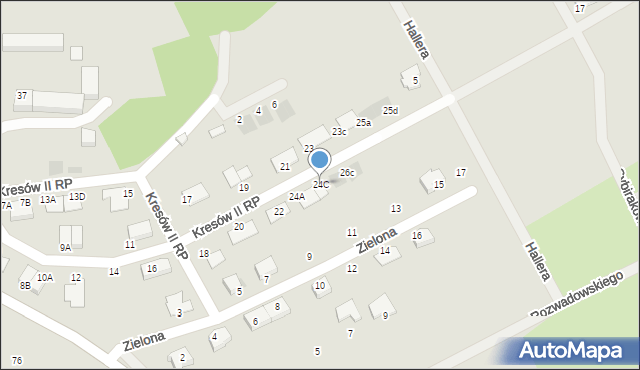 Bolesławiec, Kresów II RP, 24C, mapa Bolesławca