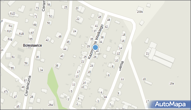 Bolesławiec, Króla Kazimierza Wielkiego, 28, mapa Bolesławca