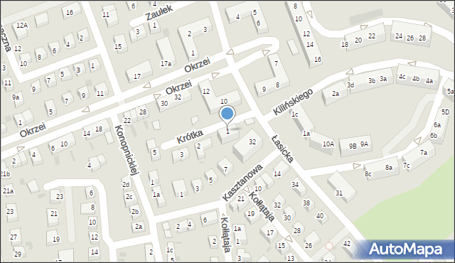 Bolesławiec, Krótka, 1, mapa Bolesławca