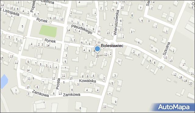 Bolesławiec, Krakowska, 10, mapa Bolesławca