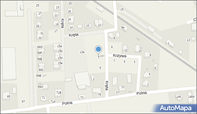 Bolszewo, Kręta, 7, mapa Bolszewo