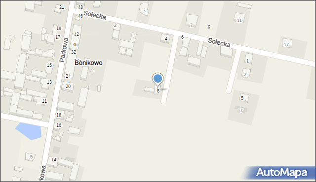 Bonikowo, Krótka, 8, mapa Bonikowo