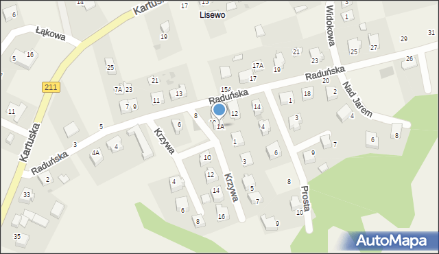 Borkowo, Krzywa, 1A, mapa Borkowo