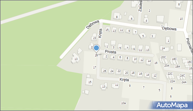 Borówiec, Kręta, 19, mapa Borówiec