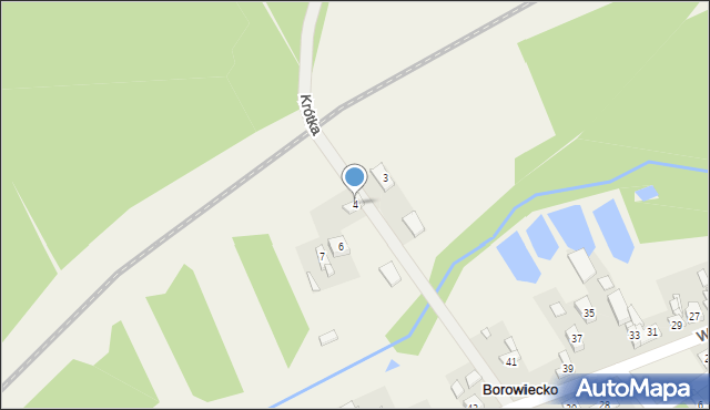 Borowiecko, Krótka, 4, mapa Borowiecko