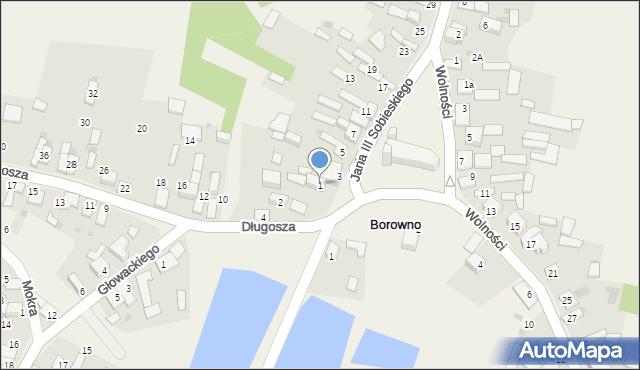 Borowno, Króla Jana III Sobieskiego, 1, mapa Borowno