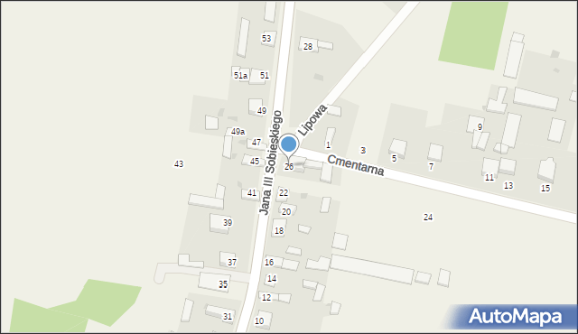 Borowno, Króla Jana III Sobieskiego, 26, mapa Borowno