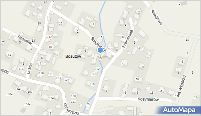 Bosutów, Krakowska, 10, mapa Bosutów