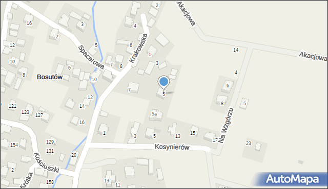 Bosutów, Krakowska, 5, mapa Bosutów