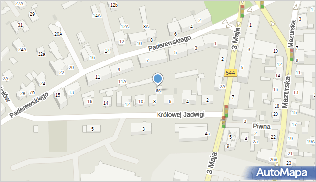 Brodnica, Królowej Jadwigi, 6A, mapa Brodnica