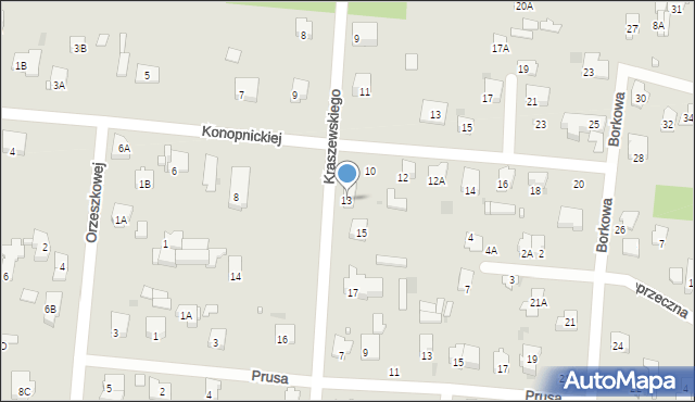 Brwinów, Kraszewskiego Józefa Ignacego, 13, mapa Brwinów