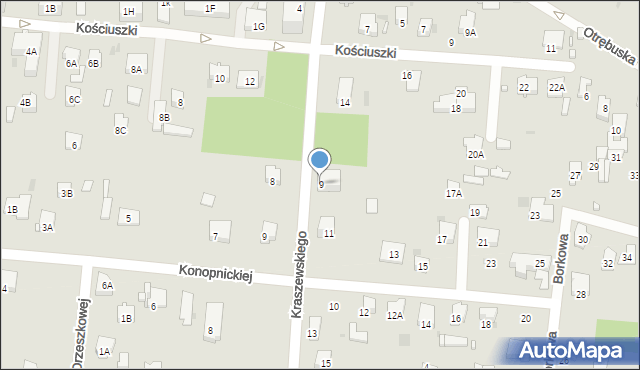 Brwinów, Kraszewskiego Józefa Ignacego, 9, mapa Brwinów
