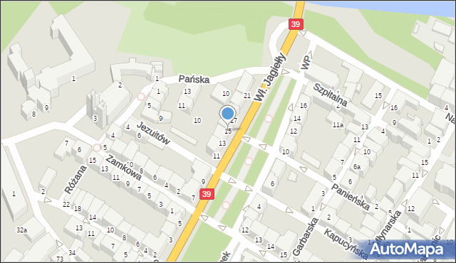 Brzeg, Króla Władysława Jagiełły, 15, mapa Brzeg