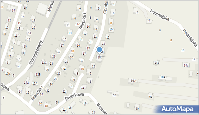 Brzesko, Króla Bolesława Chrobrego, 18, mapa Brzesko