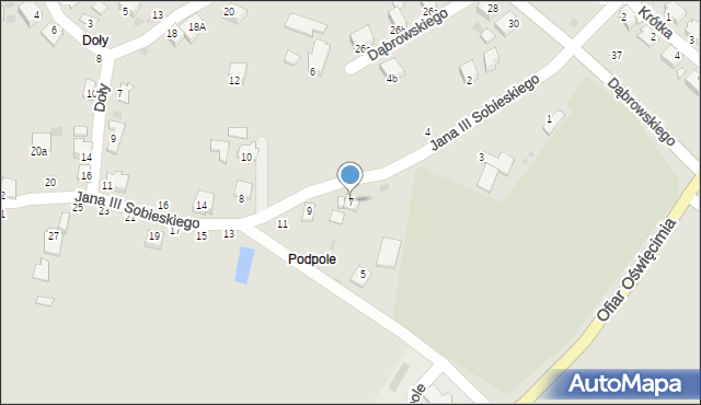 Brzeszcze, Króla Jana III Sobieskiego, 7, mapa Brzeszcze
